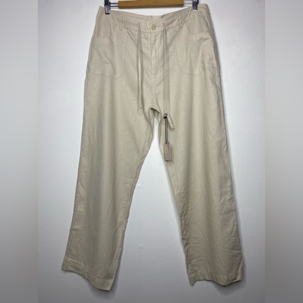 NWT Linen blend Relaxed fit Pants Size XL Resort Vacation Travel lightweight